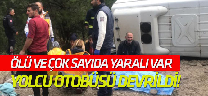 Antalya'da yolcu otobüsü devrildi!