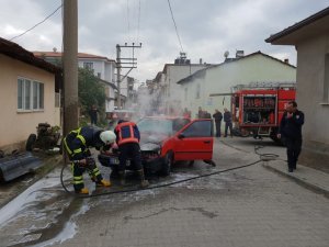 LGP’li otomobil alev alev yandı