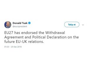 AB liderleri Brexit anlaşmasını onayladı