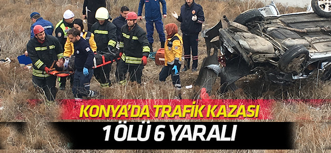 Konya'da otomobil şarampole devrildi: 1 ölü, 6 yaralı