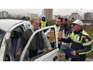 Samsun’da otomobil takla attı: 3 yaralı