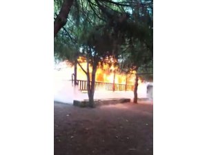 Hastane bahçesinde korkutan yangın