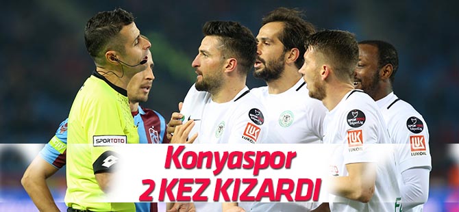 Konyaspor 2 kez kızardı!