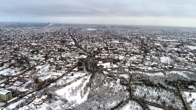 Konya'da kar manzarası havadan görüntülendi