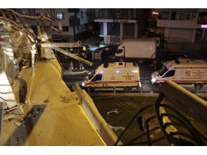 Uygulamadan kaçtığı ileri sürülen otomobil viyadükten düştü: 3 yaralı