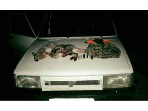 Otomobili bırakıp kaçan avcılar cezadan kurtulamadı