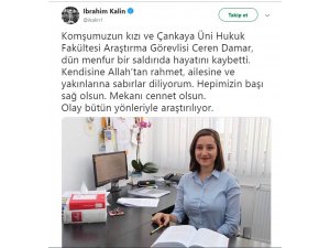 Kalın’dan Ceren Damar paylaşımı