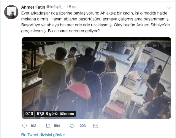 Ankara'da başörtülü kadına çirkin saldırı!