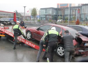 Samsun’da 4 otomobil birbirine girdi: 1 yaralı