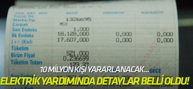 Elektrik yardımında detaylar belli oldu!