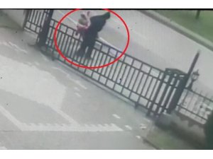 Kız çocuğunu kaçırma girişimi kamerada
