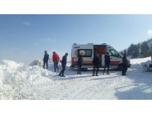 Kırsalda rahatsızlanan kadın için ekipler seferber oldu