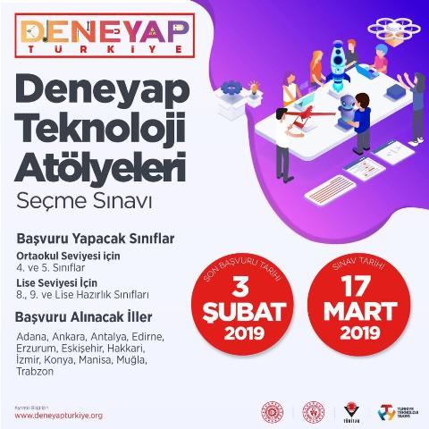 "Deneyap Teknoloji Atölyeleri" başvurularında sona doğru