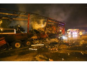 GÜNCELLEME - Adana'da refüje çarpan tır yandı: 1 ölü