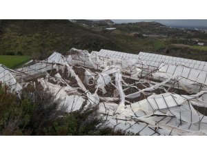 Alanya’da hortum 80 dekarlık alandaki seraları yerle bir etti