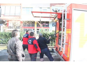 Çalışmayan kreşte yangın çıktı