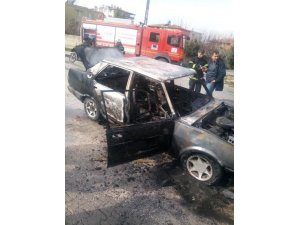 LPG’li araç okul önünde alev alev yandı