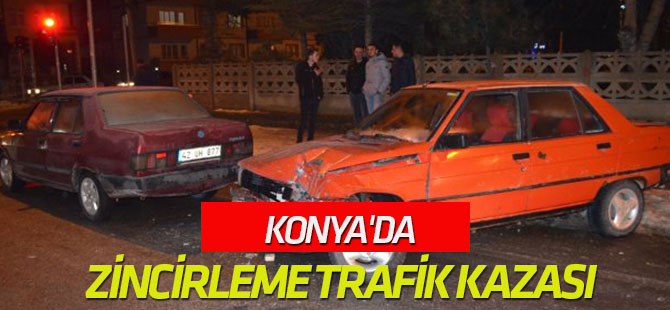 Konya'da  Zincirleme Trafik Kazası: 1 Yaralı