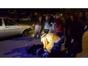 Kazada yaralanan motosikletli kurye, yine de siparişlerini teslim etti