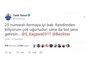 Cenk Tosun’dan Kagawa’ya mesaj