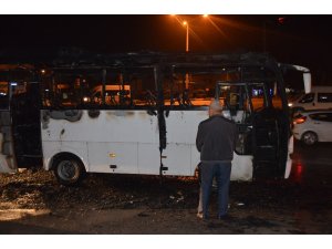 Okul taşıdı seyir halindeyken alev aldı