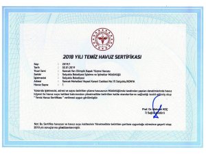 Sancak Yüzme Havuzu'na "Temiz Havuz Sertifikası"