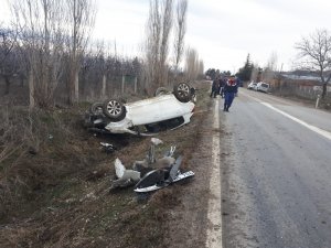 Kontrolden çıkan otomobil takla attı: 1 yaralı