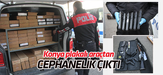 Ticari araçtan cephanelik çıktı
