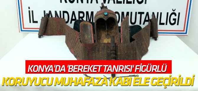 Konya'da 'Bereket Tanrısı' Figürlü Koruyucu Muhafaza Kabı Ele Geçirildi