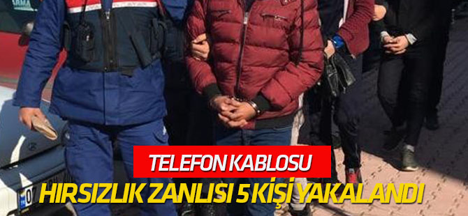 Telefon kablosu hırsızlık zanlısı 5 kişi yakalandı