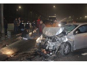 Haliç köprüsünde zincirleme kaza: 4 yaralı