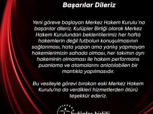 Kulüpler Birliği’nden yeni MHK’ya başarı dileği