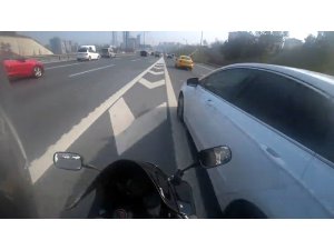 TEM Otoyolu’nda maganda önce “özür diledi” ardından “makas” attı