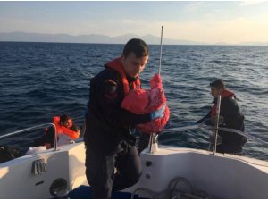 Kuşadası Körfezi’nde 8’i çocuk 16 kaçak göçmen yakalandı