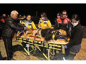 Falezlerden düşen şahsı deniz polisi kurtardı