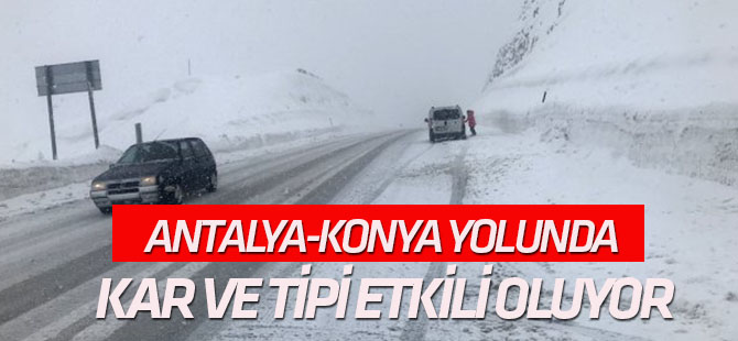 Antalya-Konya Yolunda Kar ve Tipi Etkili Oluyor