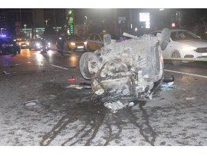 Kontrolden çıkan otomobil takla attı: 2 yaralı