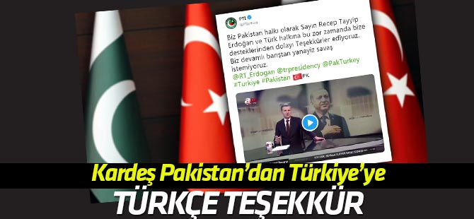 Pakistan iktidar partisinden Türkçe teşekkür