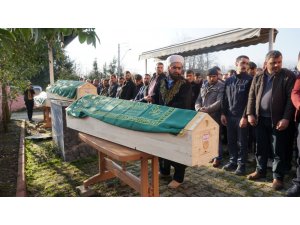Damat cinnetine kurban giden anne ve iki oğlu toprağa verildi