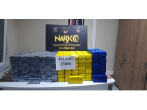 Erzincan’da 293 kilo eroin ele geçirildi