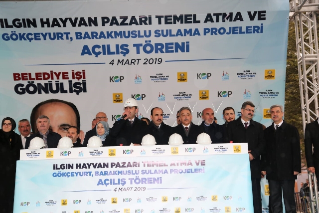 Bakan Kurum Ilgın’da açılış ve temel atma törenine katıldı