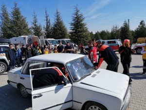 Üniversitede trafik kazası tatbikatı yapıldı