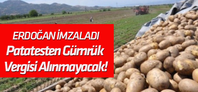 Artık patatesten gümrük vergisi alınmayacak!