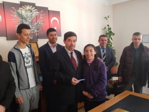 Özel öğrencilerden Kaymakam Bayraktar'a ziyaret