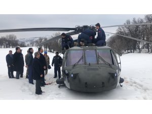 Tunceli'de polis helikopteri teknik arıza nedeniyle zorunlu iniş yaptı
