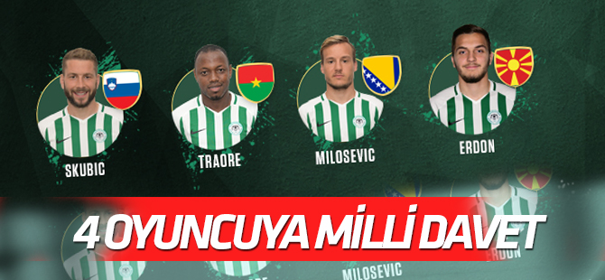 Atiker Konyaspor’da 4 oyuncuya Milli davet