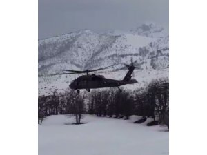 Zorunlu iniş yapan helikopter sorunsuz havalandı