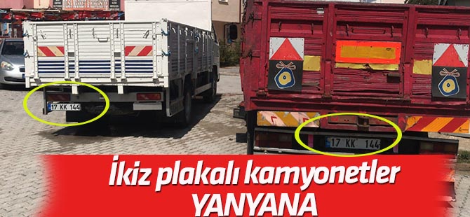 İkiz plakalı kamyonetler yan yana yakalandı