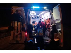 Elazığ'da devrilen otomobilde sıkışan anne ile oğlu yaralandı