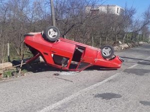 Ordu’da otomobil takla attı: 1 yaralı